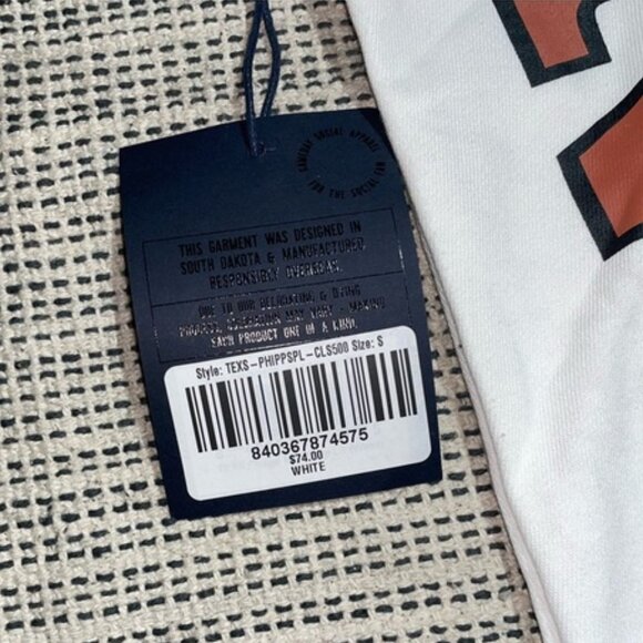 GAMEDAY SOCIAL Women's Texas Phipps Split Cropped Longsleeve Size S In White - Picture 7 of 8